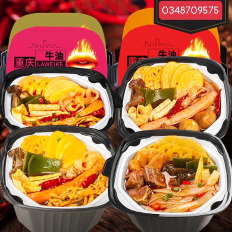 [Sẵn] Lẩu tự sôi Trùng Khánh 4 vị Hot Pot - Lẩu môi Trùng Khánh
